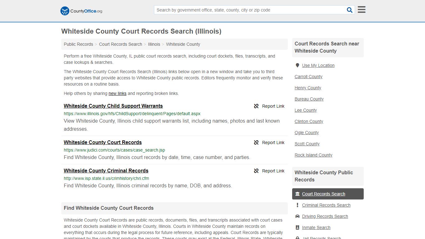 Court Records Search - Whiteside County, IL (Adoptions ...